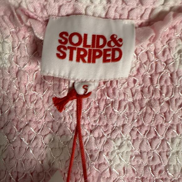 Solid & Striped Willow Linen Gauze Gingham Pink Cloud Midi Dress Skirt S - Picture 10 of 10